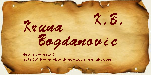 Kruna Bogdanović vizit kartica